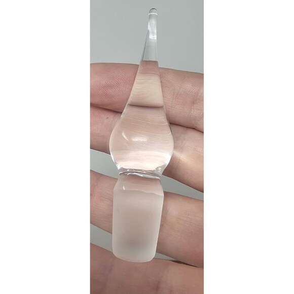 Vintage Vandermark Blue Art Glass Floral Perfume Bottle Signed And Numbered 5.5" - Picture 7 of 12